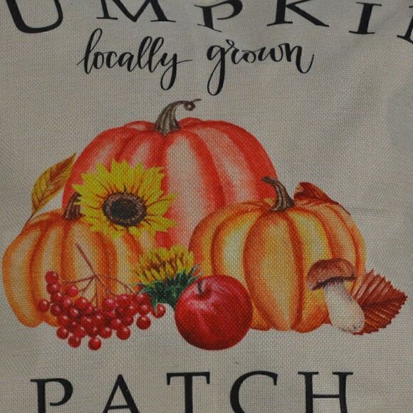 Pumpkin Patch Pattern Pillow - Complete Pillow is Included - New - Picture 2 of 3